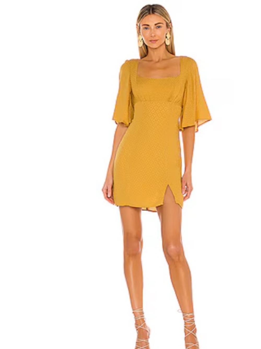 x Revolve House of Harlow 1960 Imani Mini Dress in Mustard Yellow